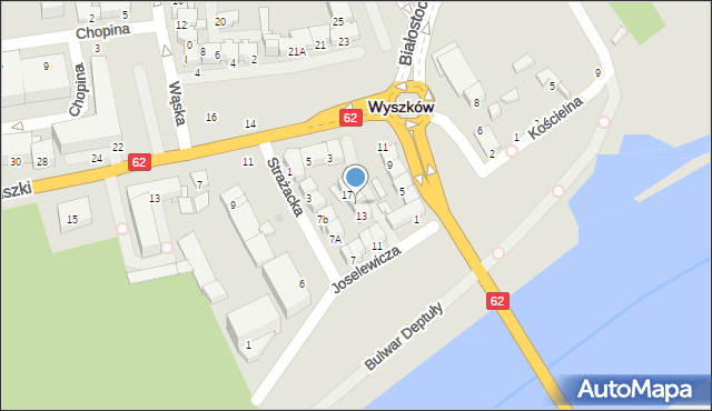 Wyszków, Strażacka, 15, mapa Wyszków