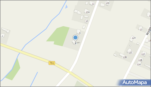 Wzdół-Kolonia, Stara Wieś, 8, mapa Wzdół-Kolonia