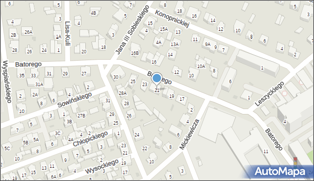 Ząbki, Stefana Batorego, 21, mapa Ząbki