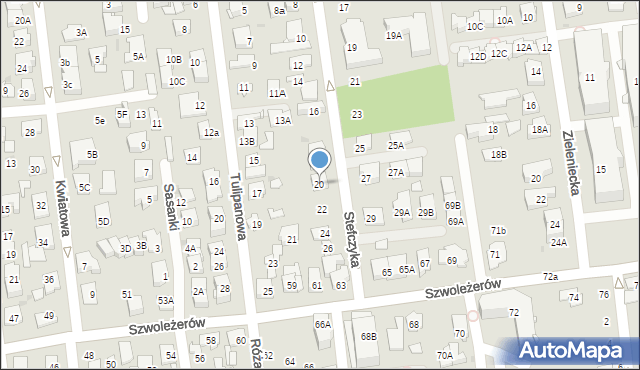 Ząbki, Stefczyka Franciszka, 20, mapa Ząbki