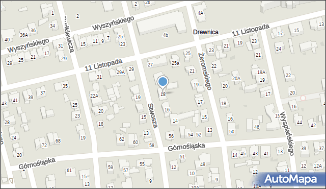 Ząbki, Stwosza Wita, 18, mapa Ząbki