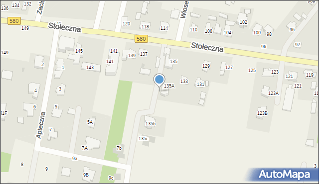 Zaborów, Stołeczna, 135a, mapa Zaborów