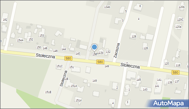 Zaborów, Stołeczna, 136, mapa Zaborów