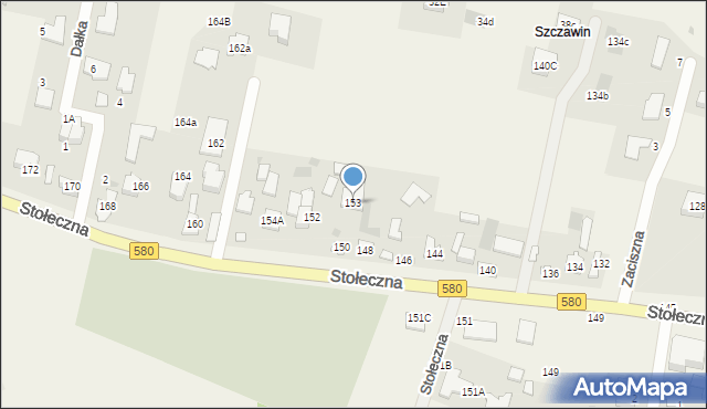 Zaborów, Stołeczna, 153, mapa Zaborów