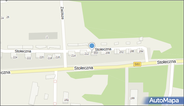 Zaborówek, Stołeczna, 210a, mapa Zaborówek