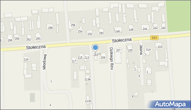 Zaborówek, Stołeczna, 211, mapa Zaborówek