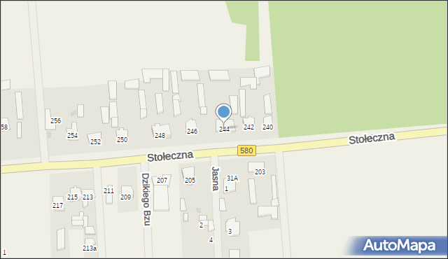 Zaborówek, Stołeczna, 244, mapa Zaborówek