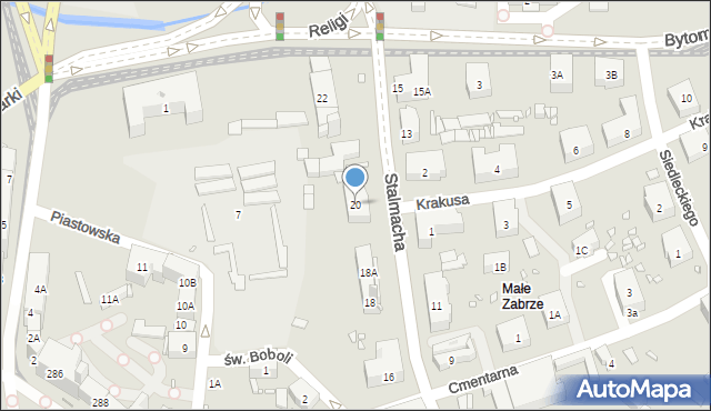 Zabrze, Stalmacha Pawła, 20, mapa Zabrza