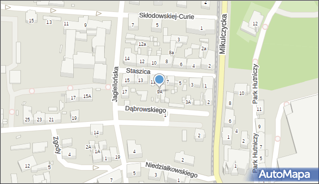 Zabrze, Staszica Stanisława, 9A, mapa Zabrza