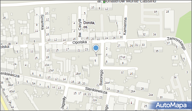 Zabrze, Stefana Batorego, 3, mapa Zabrza