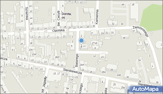 Zabrze, Stefana Batorego, 6, mapa Zabrza