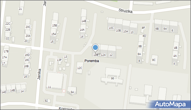 Zabrze, Struzika Stanisława, 12B, mapa Zabrza