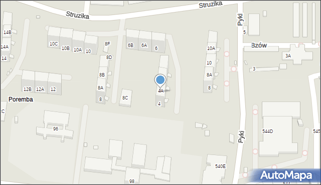 Zabrze, Struzika Stanisława, 4A, mapa Zabrza