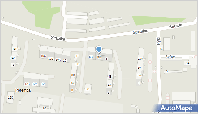 Zabrze, Struzika Stanisława, 6A, mapa Zabrza