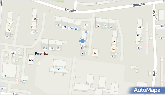 Zabrze, Struzika Stanisława, 8A, mapa Zabrza