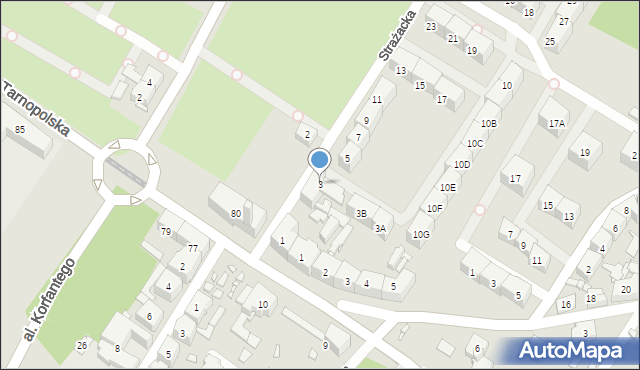 Zabrze, Strażacka, 3, mapa Zabrza