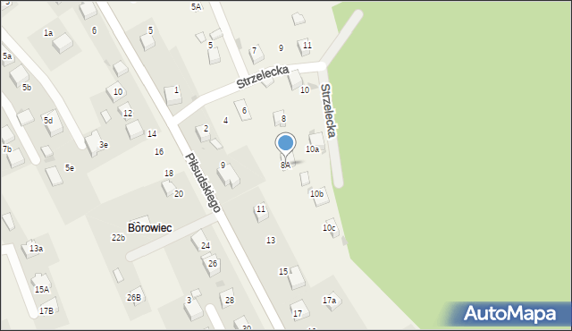 Zagórze, Strzelecka, 8A, mapa Zagórze