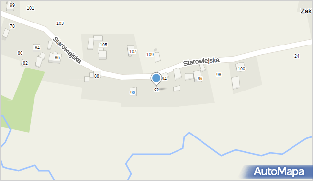 Zakliczyn, Starowiejska, 92, mapa Zakliczyn