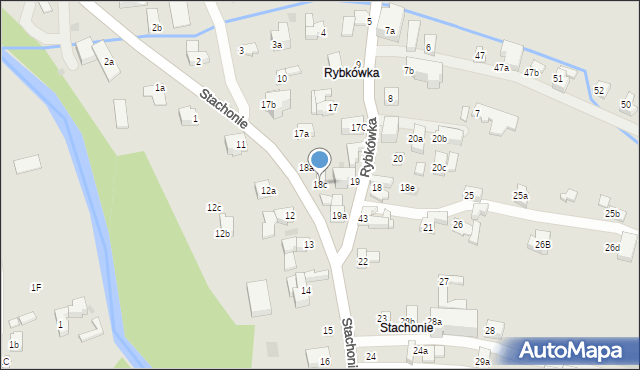 Zakopane, Stachonie, 18c, mapa Zakopanego