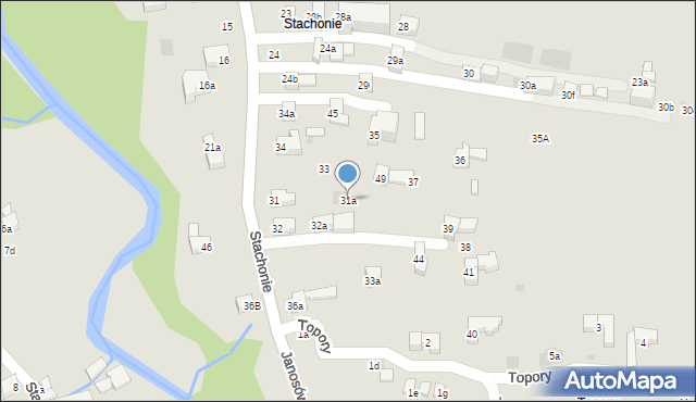 Zakopane, Stachonie, 31a, mapa Zakopanego