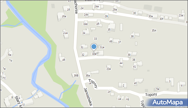 Zakopane, Stachonie, 32a, mapa Zakopanego