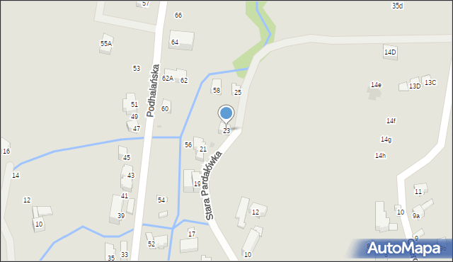 Zakopane, Stara Pardałówka, 23, mapa Zakopanego