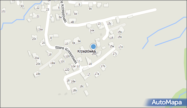 Zakopane, Stare Krzeptówki, 15D, mapa Zakopanego