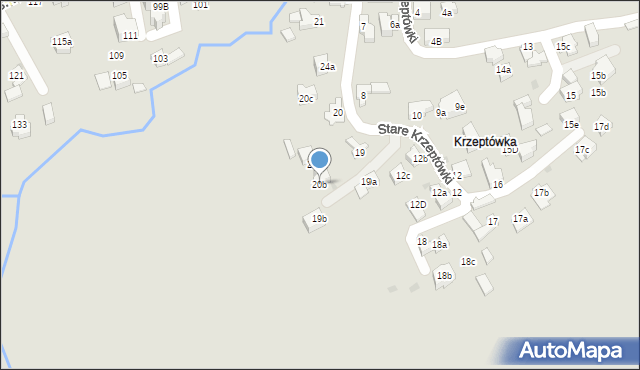 Zakopane, Stare Krzeptówki, 20b, mapa Zakopanego