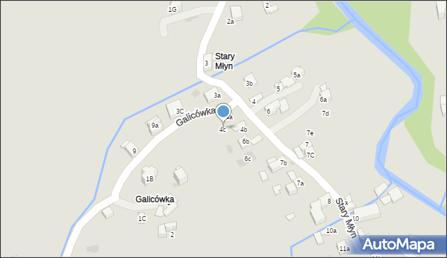 Zakopane, Stary Młyn, 4c, mapa Zakopanego