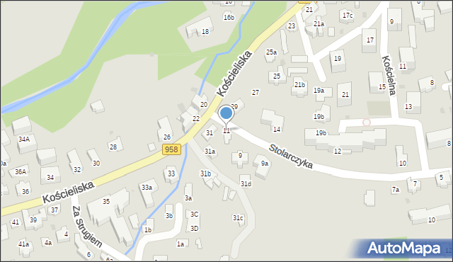 Zakopane, Stolarczyka Józefa, ks., 11, mapa Zakopanego