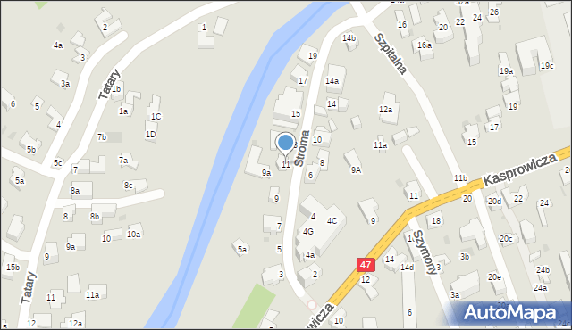 Zakopane, Stroma, 11, mapa Zakopanego