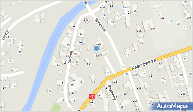 Zakopane, Stroma, 11a, mapa Zakopanego