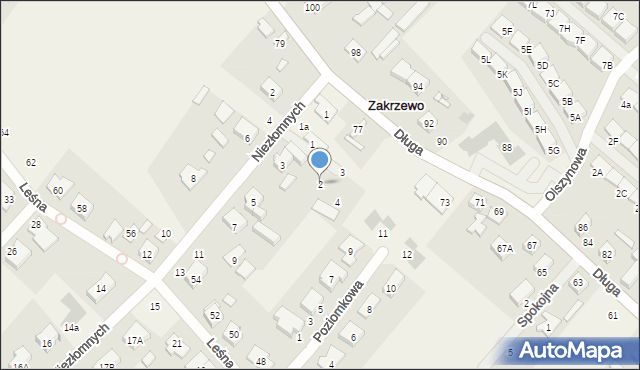 Zakrzewo, Strażacka, 2, mapa Zakrzewo