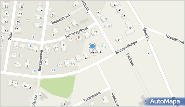 Zalasewo, Staniewskiego Tadeusza, 35, mapa Zalasewo