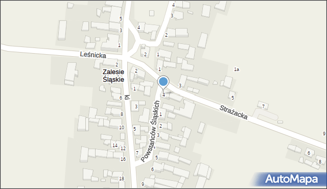 Zalesie Śląskie, Strażacka, 4, mapa Zalesie Śląskie
