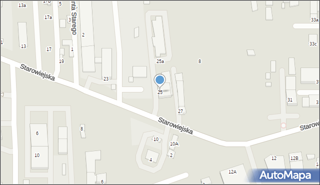 Zamość, Starowiejska, 25, mapa Zamościa