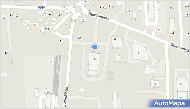 Zamość, Starowiejska, 2a, mapa Zamościa