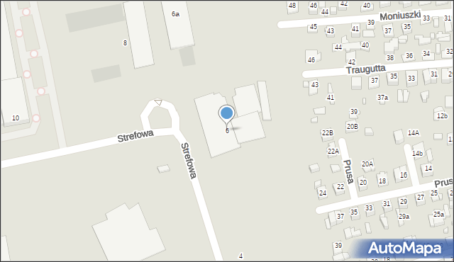 Zamość, Strefowa, 6, mapa Zamościa