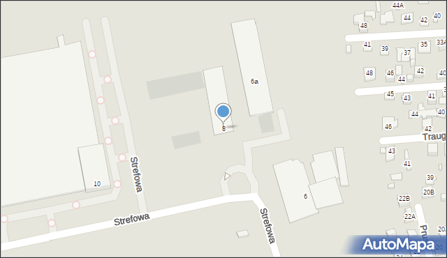 Zamość, Strefowa, 8, mapa Zamościa