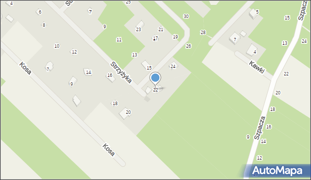 Zaręby, Strzyżyka, 22, mapa Zaręby