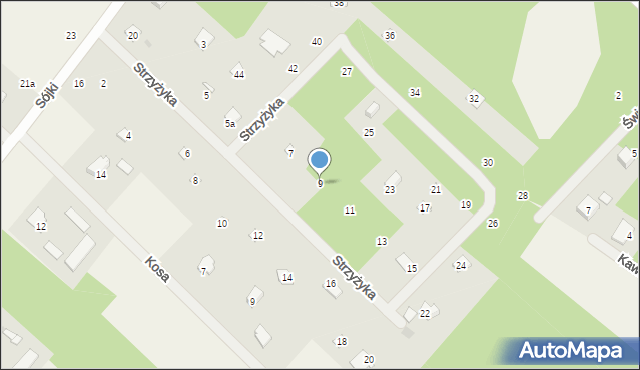 Zaręby, Strzyżyka, 9, mapa Zaręby