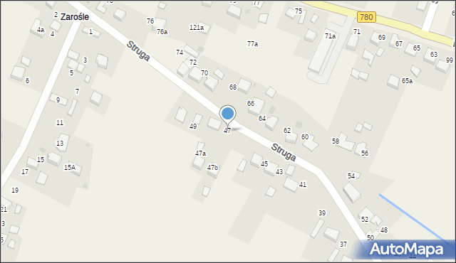 Żarki, Struga Andrzeja, 47, mapa Żarki