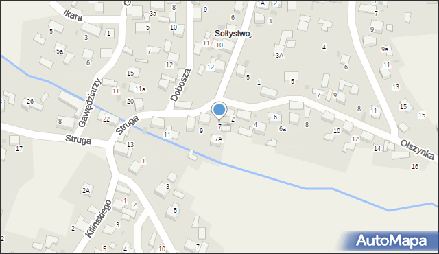 Żarki, Struga Andrzeja, 7, mapa Żarki