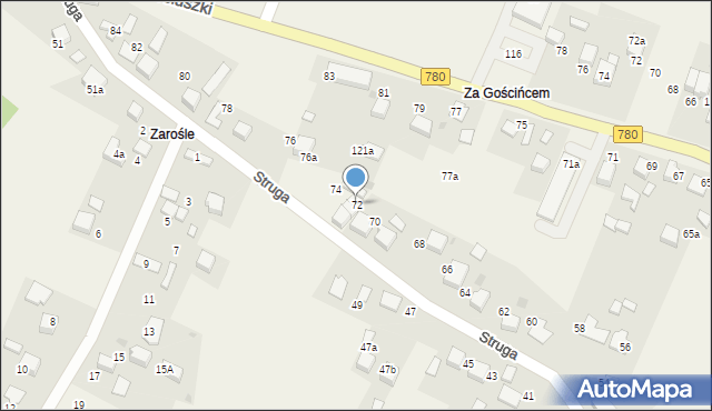 Żarki, Struga Andrzeja, 72, mapa Żarki