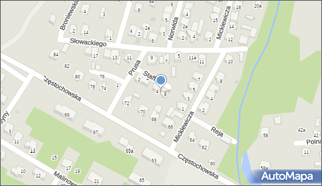 Żarki, Staffa Leopolda, 6, mapa Żarki