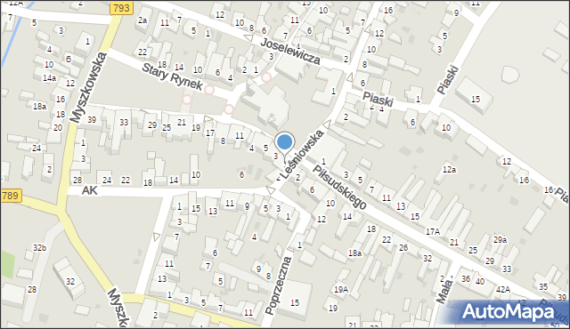 Żarki, Stary Rynek, 1, mapa Żarki