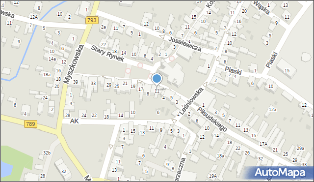 Żarki, Stary Rynek, 11, mapa Żarki