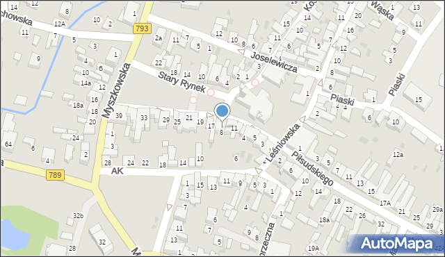 Żarki, Stary Rynek, 13, mapa Żarki