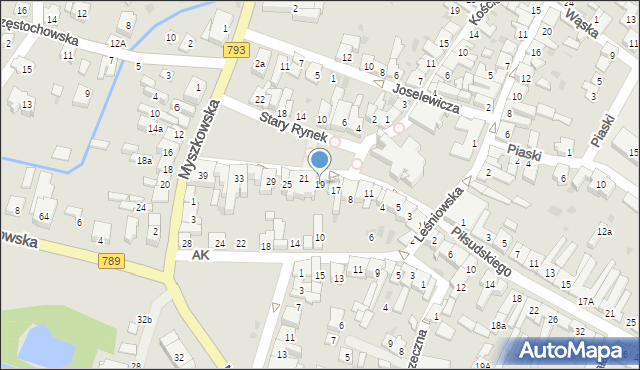 Żarki, Stary Rynek, 19, mapa Żarki