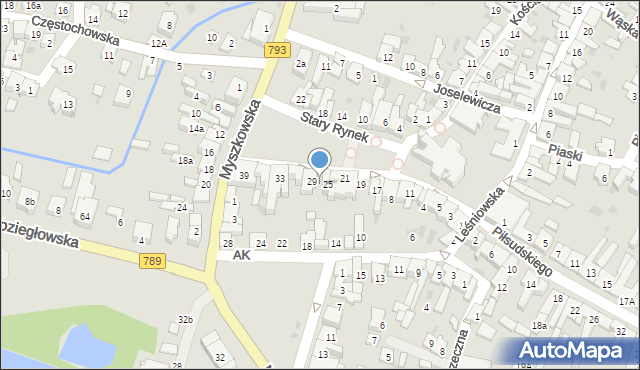 Żarki, Stary Rynek, 27, mapa Żarki